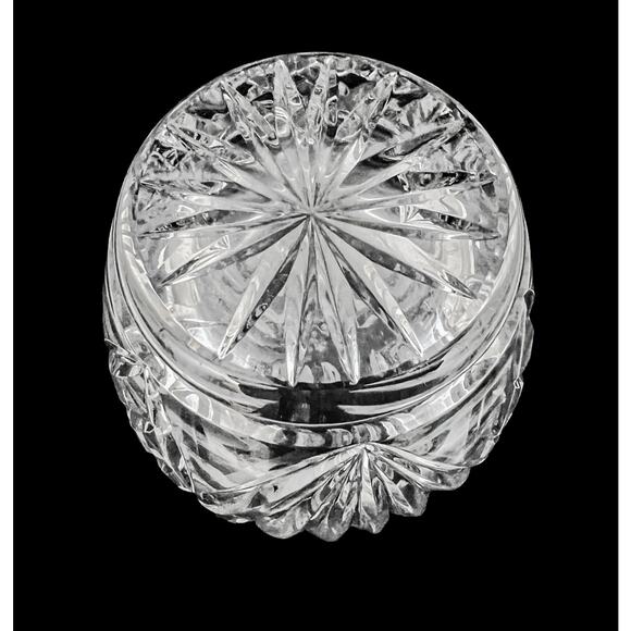 Pressed Glass Vase Heavy Starburst Base Classic Home Decor Curved Bottom 10" - Picture 5 of 9